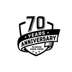70 years anniversary celebration design template. 70th anniversary logo. Vector and illustration.
