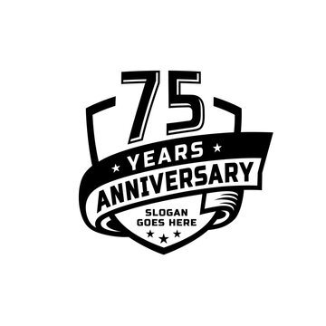 75 years anniversary celebration design template. 75th anniversary logo. Vector and illustration.