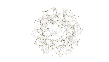 Abstract plexus blue geometry background. Digital technology network connection concept. 3D rendered illustration