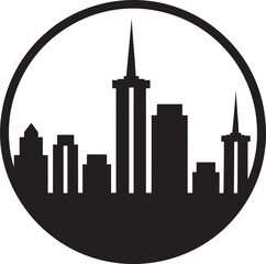 Obraz premium Cityscape Charm Iconic Skyline Image Downtown Panorama Buildings Vector Symbol