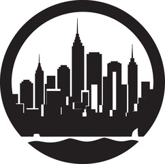 Obraz premium Architectural Aura Buildings Logo Symbol Cityscape Canvas Iconic Buildings Design