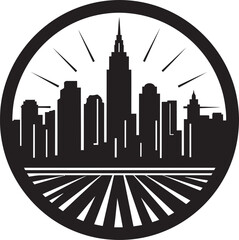 Obraz premium Downtown Dreamscape Buildings Vector Symbol Skyscraper Symphony City Buildings Icon Illustration
