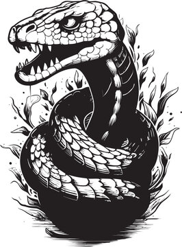 Sinuous Sovereignty Snake Logo Illustration Sleek Slither Iconic Cobra Image
