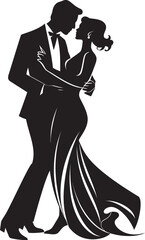Enchanting Duet Dancing Couple Vector Emblem Rhythmic Reverie Dance Icon Illustration