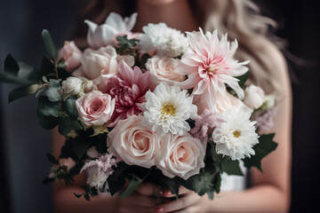 Bouquet of flowers in the bride's hand