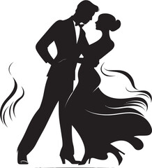 Ethereal Elevation Iconic Dance Design Whirlwind Waltz Couple Logo Image