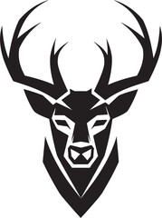 Noble Stag Iconic Deer Vector Symbol Graceful Trophy Deer Head Icon Design