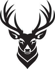 Aesthetic Antlers Iconic Deer Mark Stag Silhouette Deer Head Vector Illustration