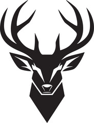 Stag Silhouette Deer Head Vector Illustration Sovereign Stance Iconic Deer Symbol