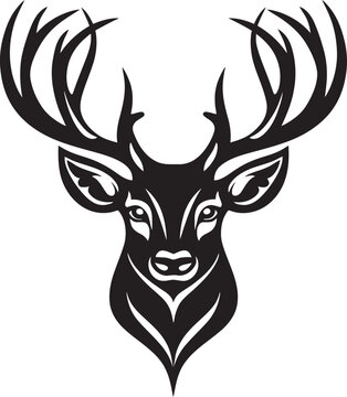 Elegant Wildlife Iconic Deer Image Antler Majesty Deer Head Vector Icon
