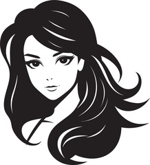 Youthful Charm Girl Face Vector Symbol Radiant Persona Iconic Face Design