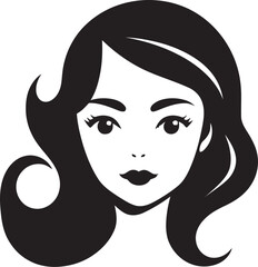 Sublime Persona Iconic Face Image Elegant Visage Girl Face Vector Emblem