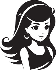 Ethereal Beauty Iconic Face Mark Graceful Persona Girl Face Vector Illustration
