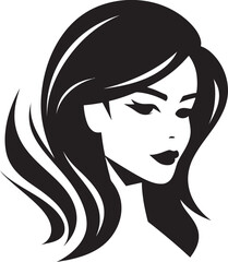 Graceful Glamour Girl Face Icon Design Youthful Appeal Girl Face Logo Illustration