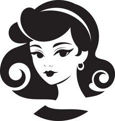 Charming Radiance Girl Face Logo Icon Ethereal Beauty Iconic Face Mark