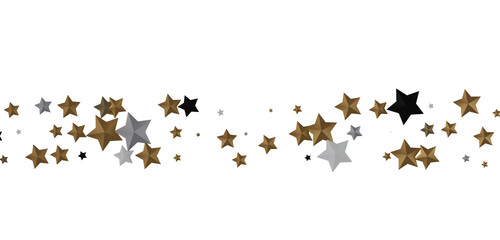 Gilded Wonders Unleashed: 3D Gold Stars Rain Illustration Mesmerizes Viewers