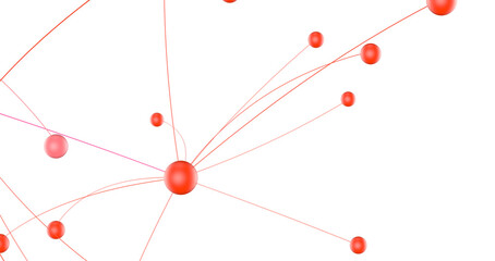 network shape. Abstract 3D render