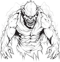 Shadow Beast Sinister Lineart Monster Emblem Nightmare Incarnate Creepy Lineart Entity Symbol
