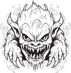 Creeping Dread Sinister Lineart Creature Mark Obsidian Nightmare Creepy Lineart Monster Illustration