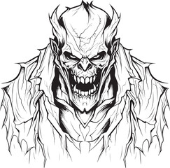 Eldritch Terror Creepy Lineart Monster Emblem Design Macabre Presence Thick Lineart Monster Logo Icon