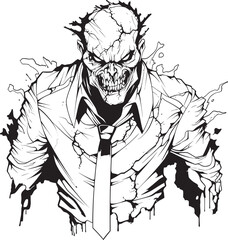 Spectral Dread Sinister Lineart Monster Emblem Shadow Beast Creepy Lineart Entity Symbol
