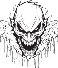 Phantom Menace Evil Lineart Fiend Vector Spectral Dread Sinister Lineart Monster Emblem