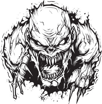 Malevolent Manifestation Terrifying Lineart Fiend Image Dark Abomination Thick Lineart Monster Icon