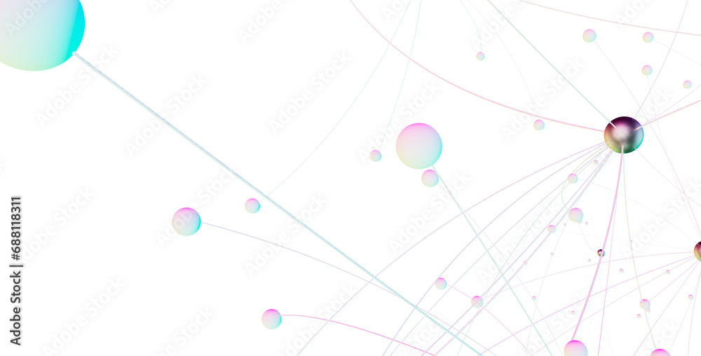 Aufkleber network shape. abstract 3d render