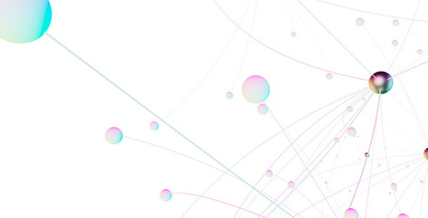 network shape. Abstract 3D render