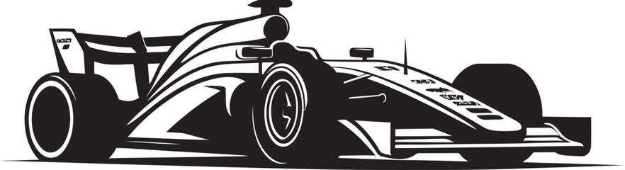 Powerful Performance Racing Car Mark Speedway Sprint Racing Car Vector Illustration - obrazy, fototapety, plakaty