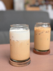 ice capucinno coffee in glass