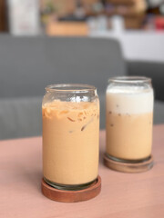 ice capucinno coffee in glass