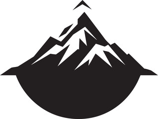 Summit Vista Iconic Mountain Image Elevated Grandeur Mountain Vector Icon