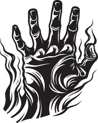 Anguished Grip Hand Symbol Emblem Tormented Touch Screaming Hand Design