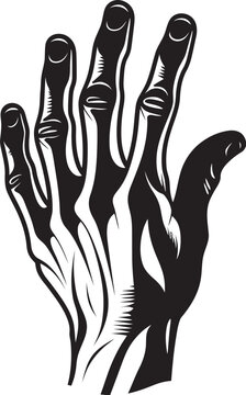Agonized Palm Iconic Screaming Hand Image Anguished Grip Hand Symbol Emblem