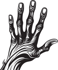 Mournful Grasp Screaming Hand Illustration Pained Plea Hand Symbol Design