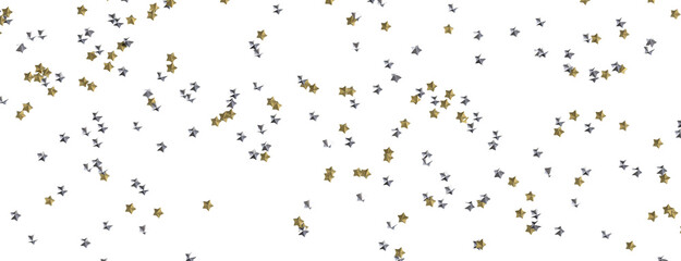 Gilded Wonders Unleashed: 3D Gold Stars Rain Illustration Mesmerizes Viewers