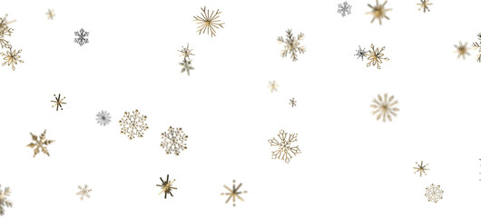 Snowflake Ballet: Exquisite 3D Illustration of Descending Festive Snowflakes in Motion