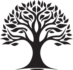 Foliage Elegance Tree Vector Illustration Arbor Emblem Tree Icon Symbol