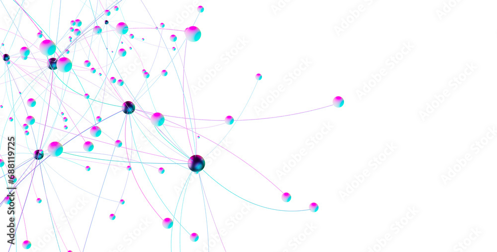 Aufkleber network shape. abstract 3d render