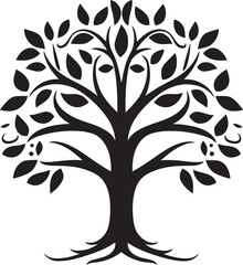 Foliage Elegance Tree Vector Illustration Arbor Emblem Tree Icon Symbol
