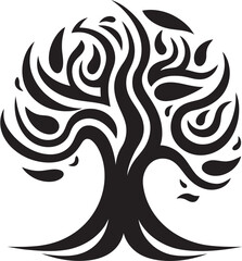 Rooted Legacy Tree Vector Icon Majestic Arbor Tree Emblem Design