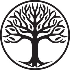 Canopy Essence Tree Emblem Design Verdant Legacy Iconic Tree Logo Icon