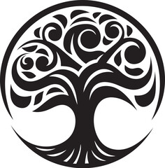 Foliage Elegance Tree Vector Illustration Arbor Emblem Tree Icon Symbol