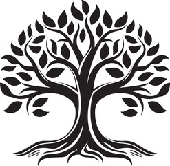 Arboreal Majesty Tree Icon Emblem Botanical Serenity Tree Symbol Design