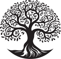 Obraz premium Verdant Legacy Iconic Tree Logo Icon Grove Guardian Tree Icon Mark