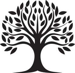 Obraz premium Rooted Legacy Tree Vector Icon Majestic Arbor Tree Emblem Design