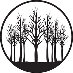 Arboreal Majesty Tree Icon Emblem Botanical Serenity Tree Symbol Design