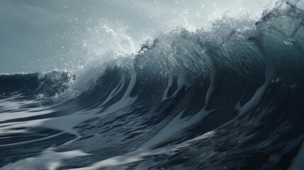 Storm at sea and ocean. Ocean waves. Big waves. 