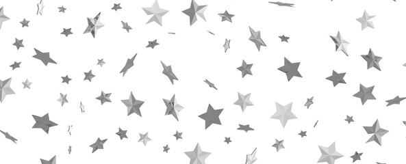 sparkling Christmas confetti falling isolated on white. magic shining flying stars glitter backdrop, sparkle border